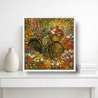 Cuadro Bicicleta Gustav Klimt Arte Flores Jardin Campestre Marco Blanco
