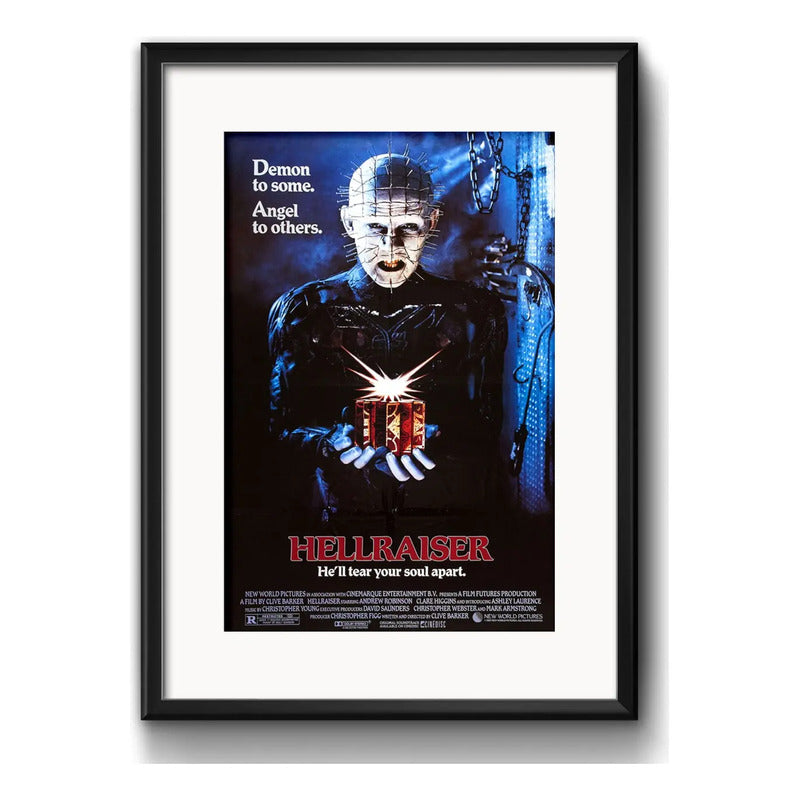Cuadro Hellraiser Clive Barker Cinema Pelicula Con Paspartú Marco Negro