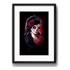 Cuadro Catrina Calavera Mexicana Br2 Decoracion Con Paspartú Marco Negro