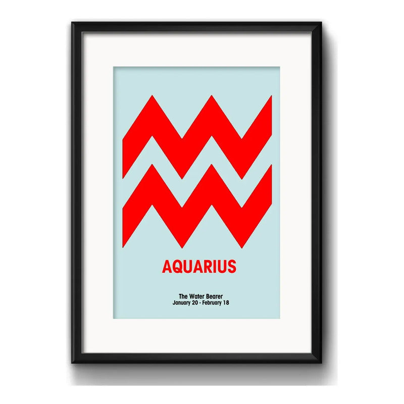 Cuadro Acuario Signo Zodiaco Astrologia Arte Con Paspartú