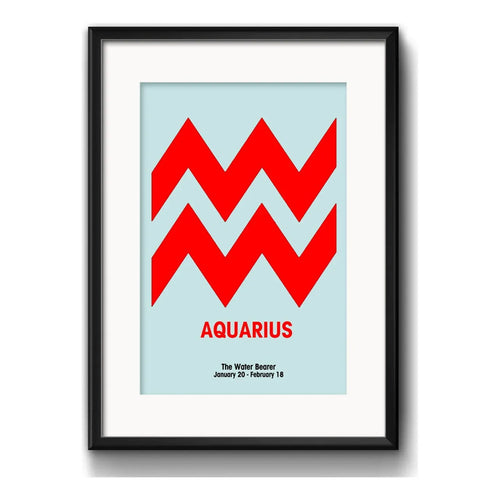 Cuadro Acuario Signo Zodiaco Astrologia Arte Con Paspartú