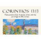 Cuadro Dormitorio Living Versiculo Biblia Corintios 13 Monet Marco Negro