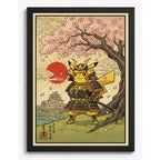 Cuadro Pikachu Samurai Ninja Guerrero Japón Pokemon Anime Marco Negro