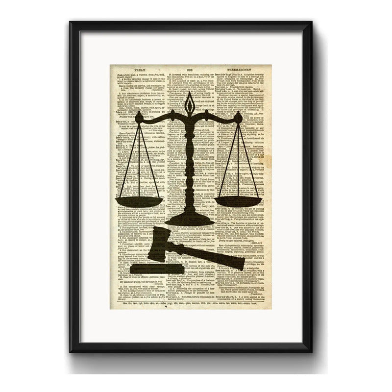 Cuadro Abogado Justicia Juez Escribano Derecho Arte Paspartú