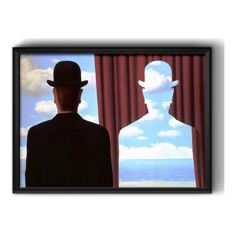 Cuadro Magritte Pinturas Surrealismo Arte Obras Decoracion Man In Bowler Hat Marco Negro