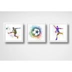 Set 3 Cuadros Futbol Pop Art Balon Pelota Deporte Decoracion