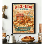 Cuadro Dulce Leche Y A Seguir La Vida Es Corta Postre Cocina Marco Negro