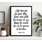 Cuadro Versiculo Biblia Mateo 19:6 Matrimonio Unidad Dios Marco Negro