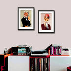 Set 2 Cuadros Pareja Zorro 007 James Bond Retro Con Paspartu