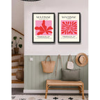 Set 2 Cuadros Dormitorio Living Matisse Tonos Rosa Pink Marco Negro