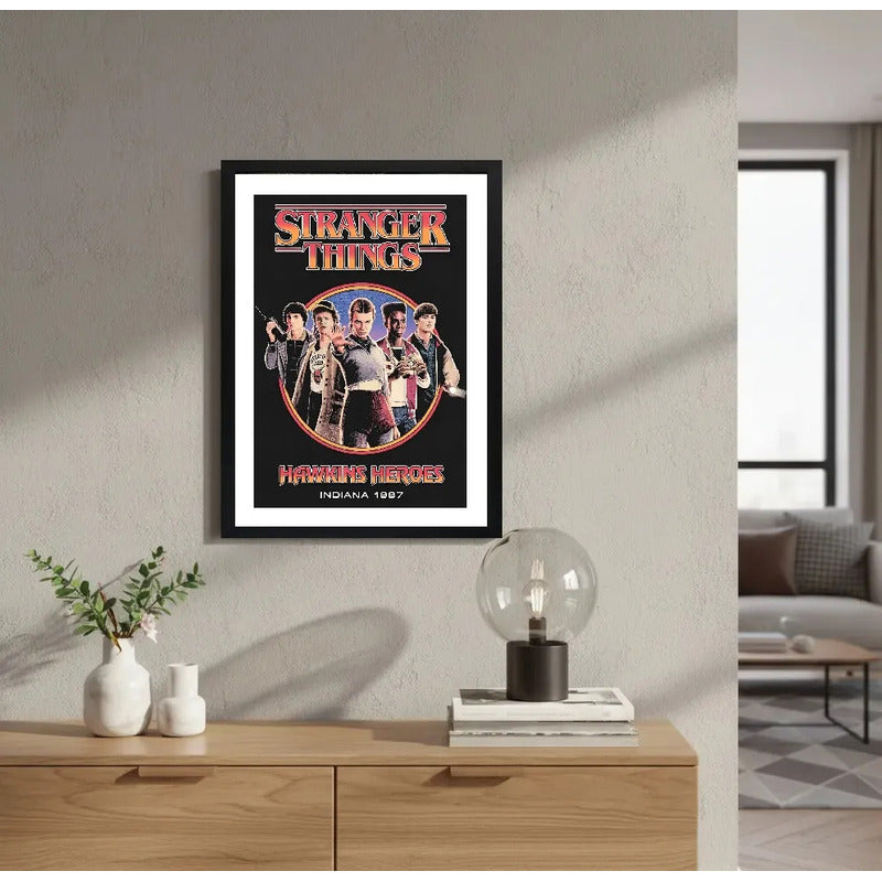 Cuadro Stranger Things V Serie Tv Personajes Arte Decoracion Marco Negro
