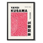 Set 3 Cuadros Arte Japones Yayoi Kusama Hokusai Jakuchu Marco Negro