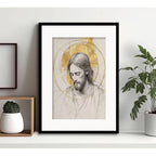 Cuadro Jesús Cristo Senor La Humildad Es Oro Con Paspartú Marco Negro