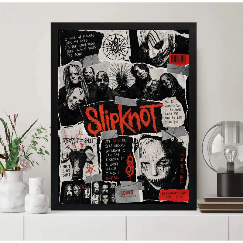 Cuadro Slipknot Metal Rock Banda Musica Albuns Decoracion Marco Negro