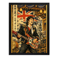 Cuadro Paul Mccartney Arte Japones Banda Rock Retro Vintage Marco Negro