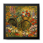 Cuadro Bicicleta Gustav Klimt Flores Jardin Campestr 33x33cm Marco Negro