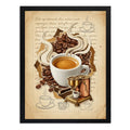 Cuadro Café Expreso Arte Retro Decoracion Cocina Cafeteria Marco Negro