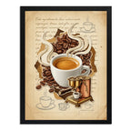 Cuadro Café Expreso Arte Retro Decoracion Cocina Cafeteria Marco Negro
