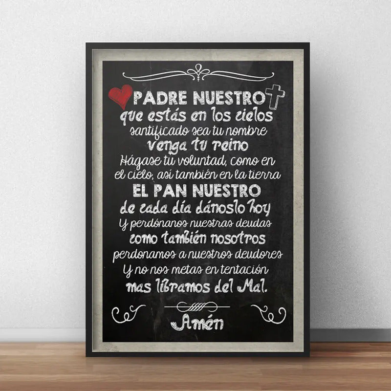 Cuadro Padre Nuestro Oración Jesus Decoracion Hogar Oficina