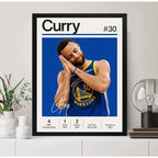 Cuadro Stephen Curry Basket Logros Baloncesto Signature Marco Negro
