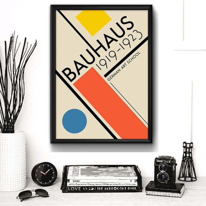 Cuadro Bauhaus Exposición Arte Exhibition Art Poster Afiche Bauhaus 9 Marco Negro