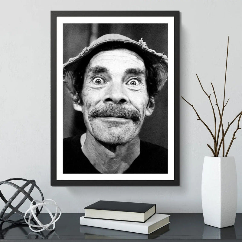Cuadro Don Ramon El Chavo Del 8 Serie Tv Retro Decoracion Marco Negro