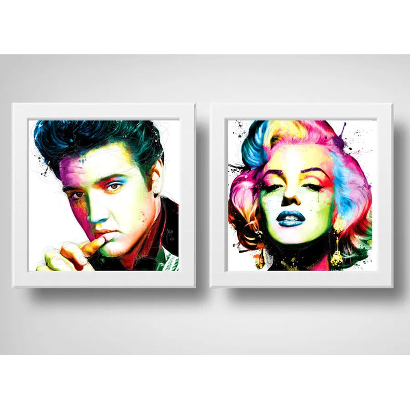 Set 2 Cuadros Elvis Marilyn Monroe Pop Art Retro Decoracion