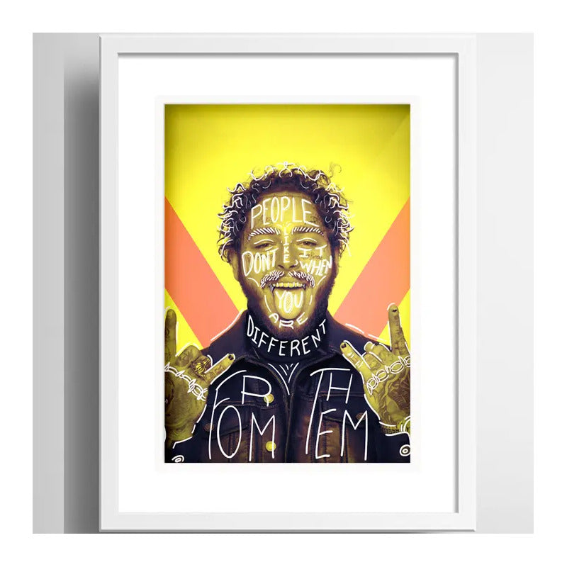 Cuadro Post Malone Pop Art Musica Decoracion Con Paspartú