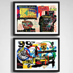 Set 2 Cuadros Basquiat Arte Urbano Graffiti Decoración Hogar