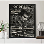 Cuadro Joy Division Ian Curtis Arte Rock Post Punk Vintage Marco Negro