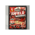 Cuadro Estadio Anfield Liverpool Fc Inglaterra Futbol Retro Marco Negro
