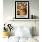 Cuadro Perro Flores William Morris Art & Craft 8 Botanico Marco Negro