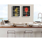 Set 2 Cuadros Cocina Gourmet Vinos Kitchen Decoración Hogar