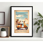 Cuadro Vespa Lambretta Antiguos Decoracion Con Paspartú Vespa Moto 1 Con Marco Negro