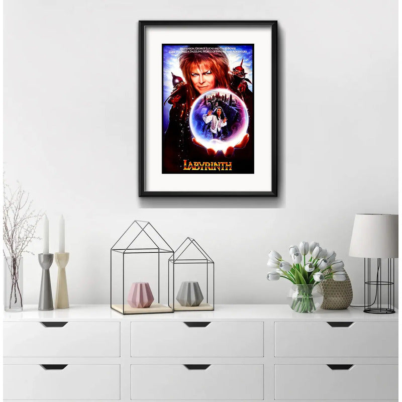 Cuadro Laberinto David Bowie Pelicula 53x43cm Con Paspartú Marco Negro
