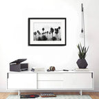 Cuadro Los Angeles En Blanco Y Negro 53x43cm Con Paspartú Marco Negro
