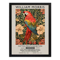 Cuadro Loro Y Flores William Morris Botanico Aves Floral B1 Marco Negro