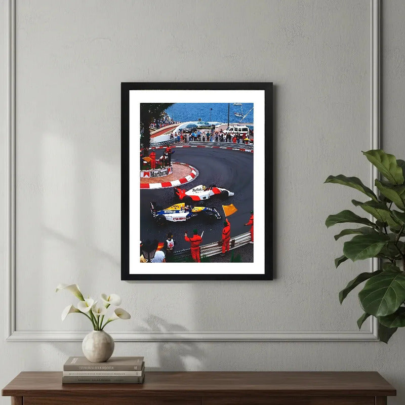 Cuadro Ayrton Senna Monaco 1992 Formula 1 Foto Icônica F1 Marco Negro