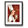 Cuadro Chef Cocina Gourmet Cafe Decoracion Con Paspartú Marco Negro