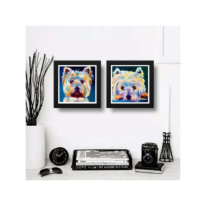 Set 2 Cuadros Perro Pop Art West Highland Mascotas Pet Arte