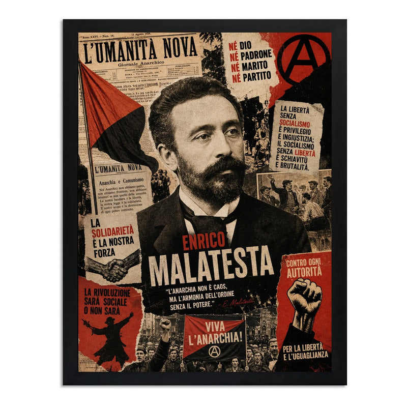 Cuadro Errico Malatesta Retro Escritor Anarquista Italiano Marco Negro