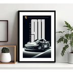 Cuadro Porsche 911 Gt3 Auto Deportivo Modelo Arte Decoracion Marco Negro