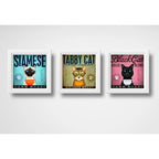 Set 3 Cuadros Gato Cafe Gatito Caferia Bar Pet Decoracion