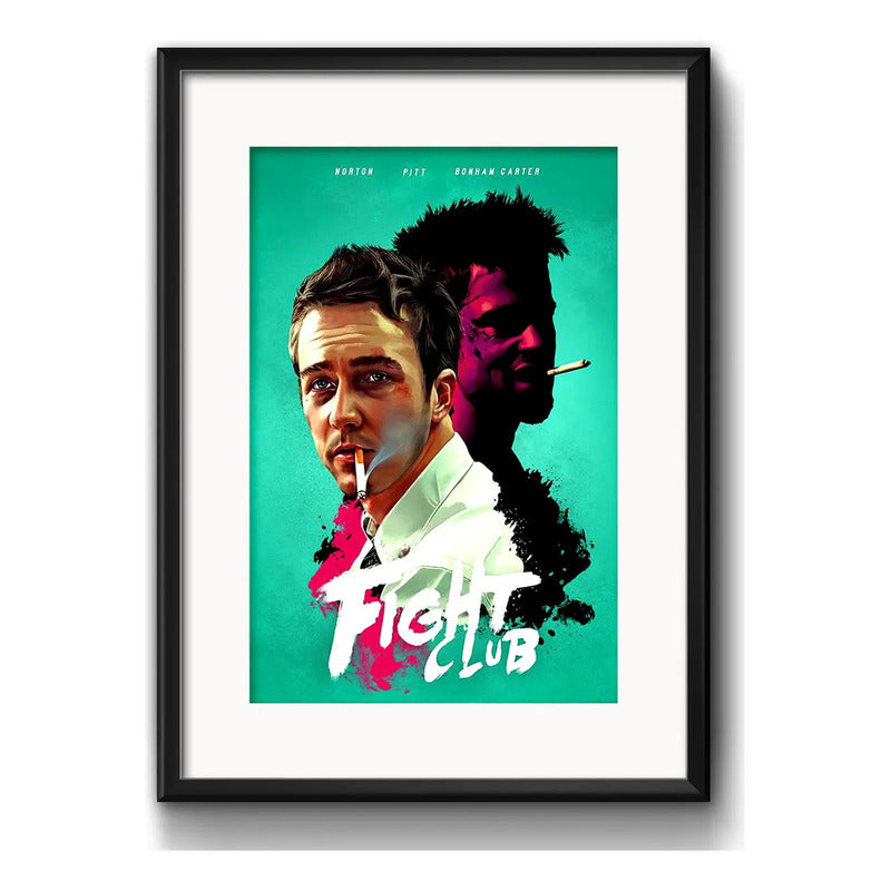 Cuadro Fight Club Pelicula Clube Pelea Pop Art Paspartú B3 Marco Negro