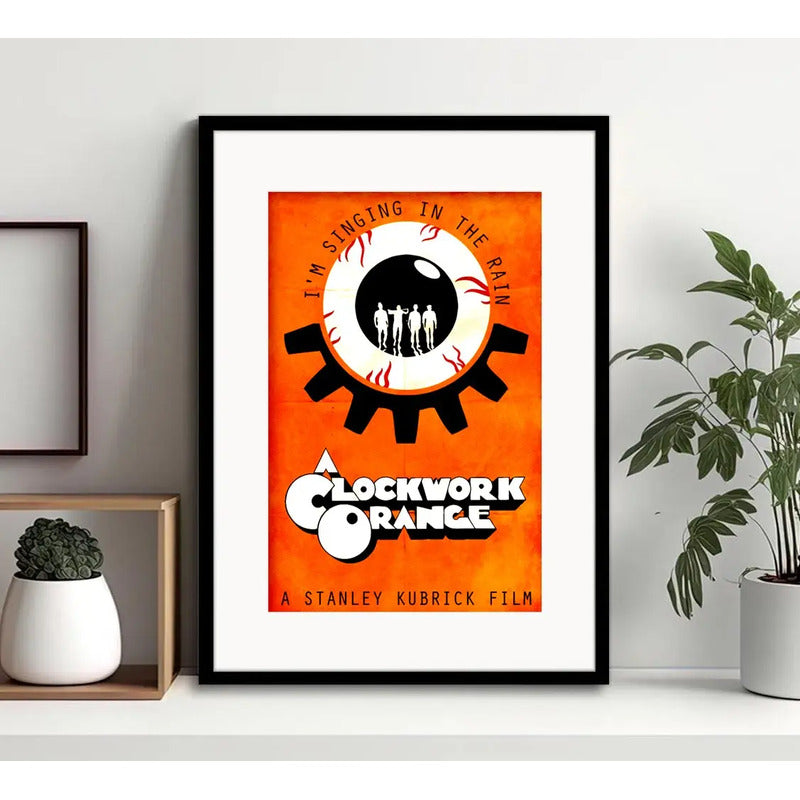 Cuadro La Naranja Mecánica Clockwork Orange Con Paspartú Modelo 2 Con Marco Negro