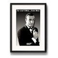 Cuadro James Bond 007 Pelicula Retro Blanco Y Negro Paspartú Marco Negro
