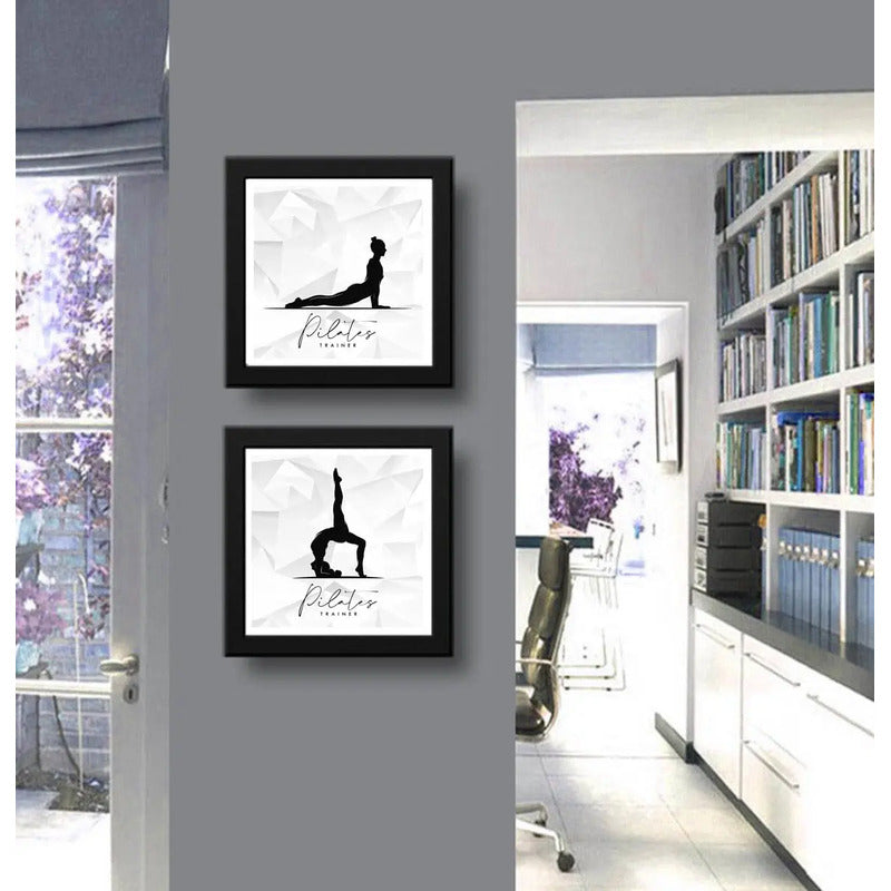 Set 2 Cuadros Pilates Gym Musculacion Gimnasio B2 Decoracion