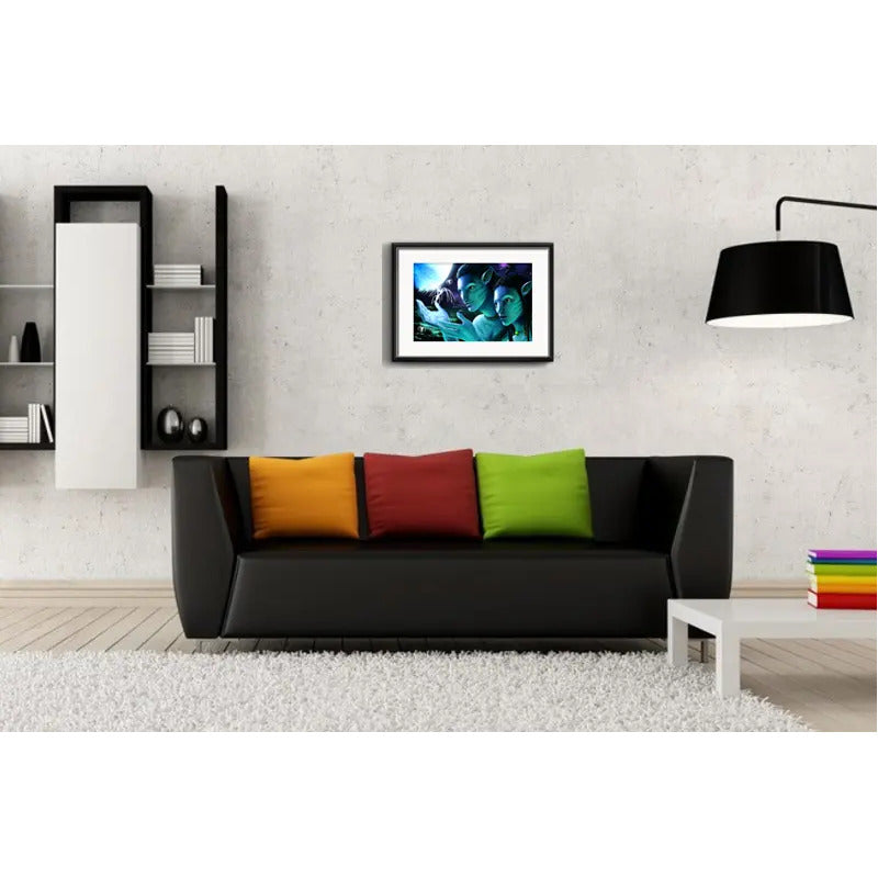 Cuadro Avatar Pelicula Cine Decoracion Con Paspartú Marco Negro