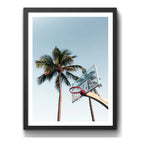 Cuadro Basket Baloncesto Playa Decoracion Playera Tropical Marco Negro