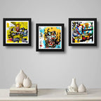 Set 3 Cuadros Basquiat Arte Urbano Monroe Decoración Hogar